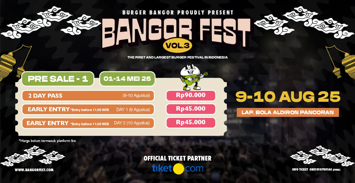 Resmi rilis tiket Presale 1 Bangor Fest Vol.3